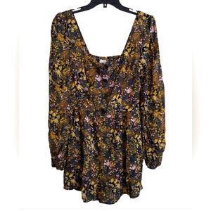Urban Outfitters Paulina Boho Floral Whimsical Garden Romper Size Medium